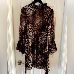 leopard women dress midi size 4 misguided